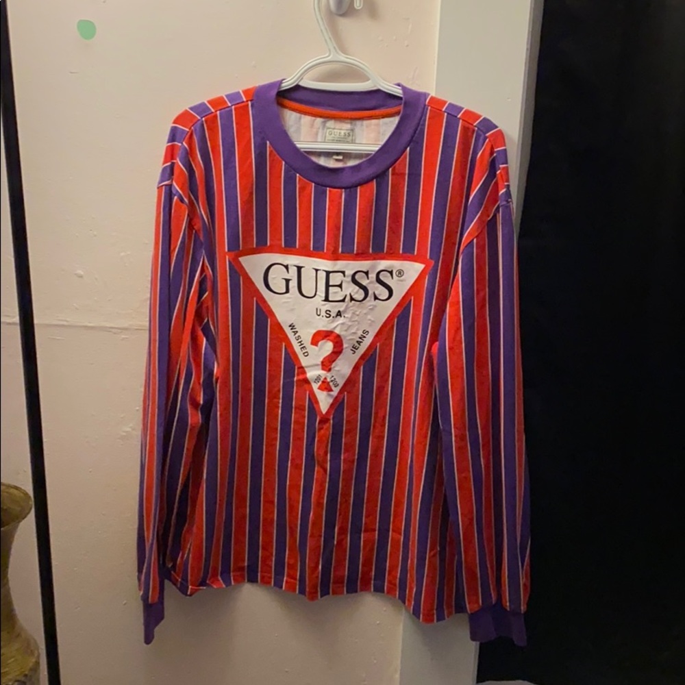 Guess vertical stripe long sleeve tee